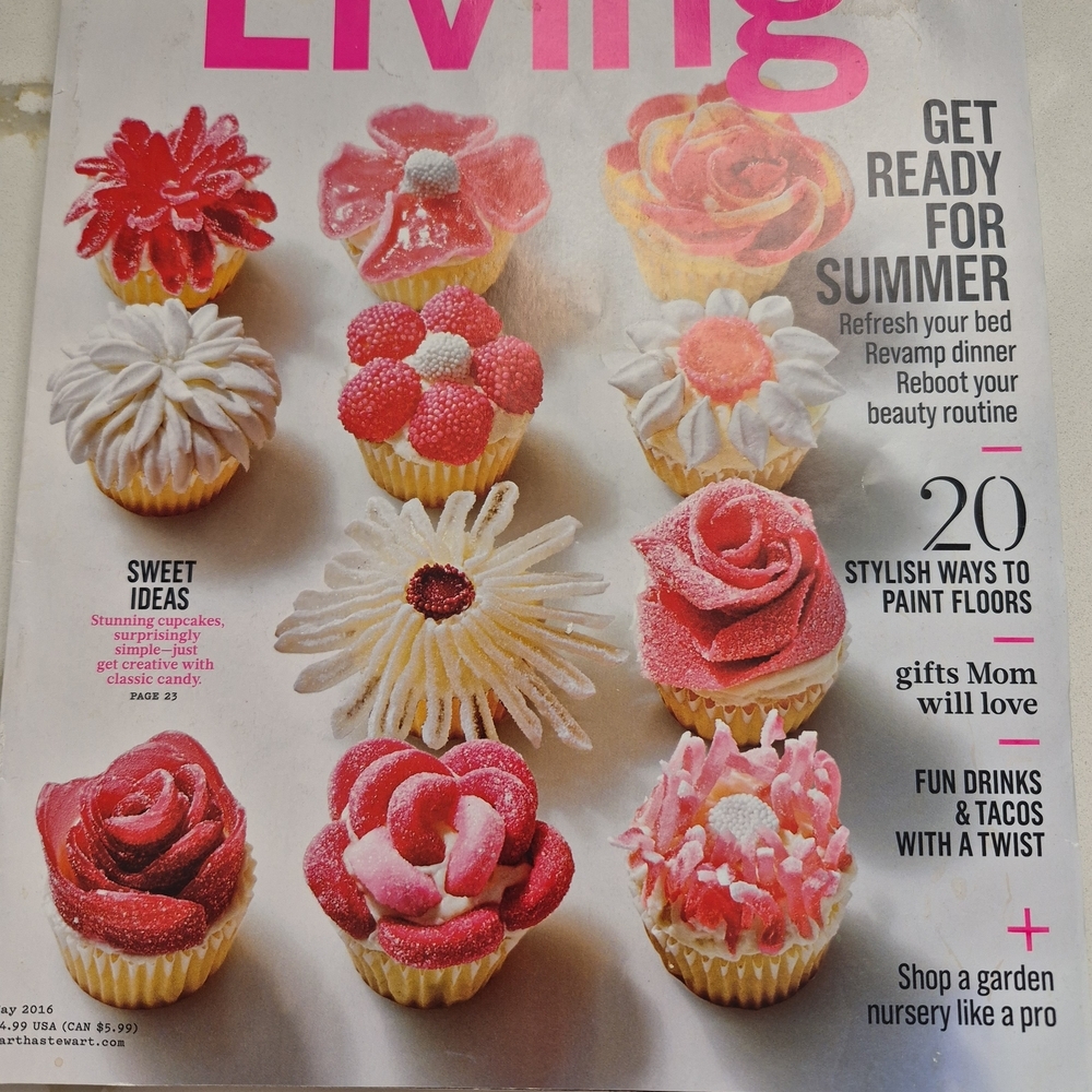 Living Magazine with Colorful Cupcake Cover